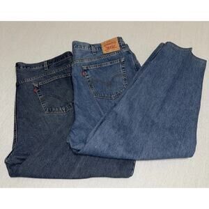 Levi's 560 Comfort Fit Loose Tapered Jeans Blue Heavy Denim Size 46X30 Lot Of 2